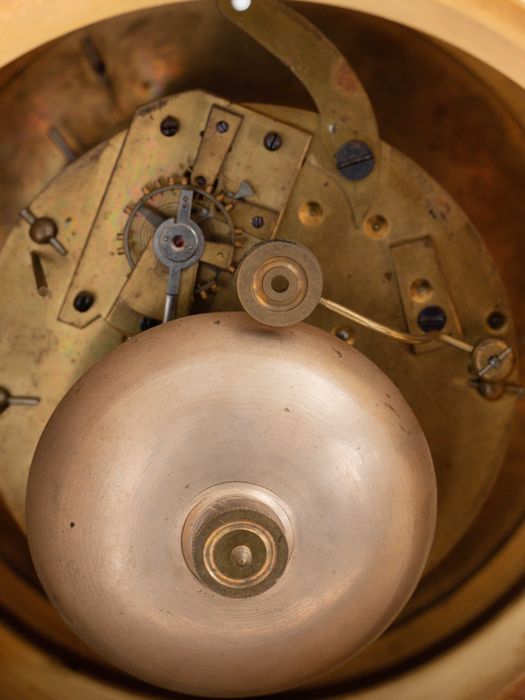 Relógio Pêndulo Mármore Branca Bronze Luís XVI, Século XIX