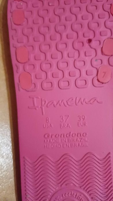 Różowe klapki Ipanema rozm. 39 użyte jeden raz