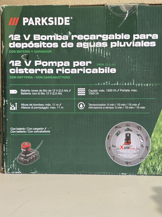Bomba 12V Parkside para depósitos de aguas pluvial
