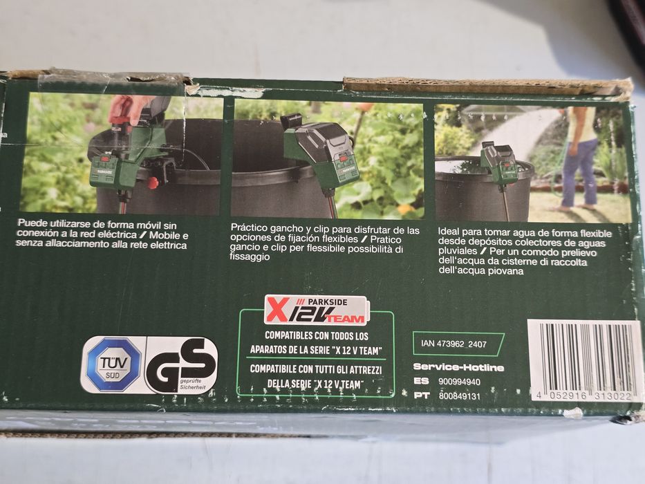 Bomba 12V Parkside para depósitos de aguas pluvial