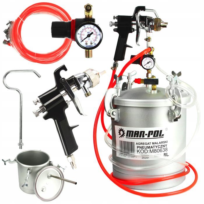Agregat Malarski Pneumatyczny 8L Z Pistoletem Pro