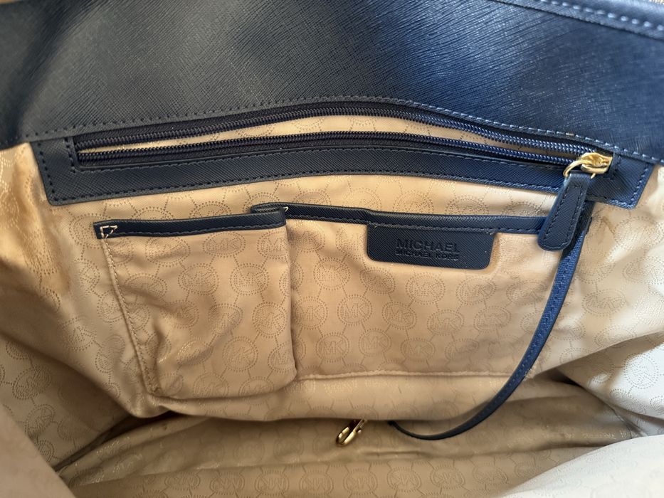 Torba shopper Jet lag, large, skóra, kolor navy Blue