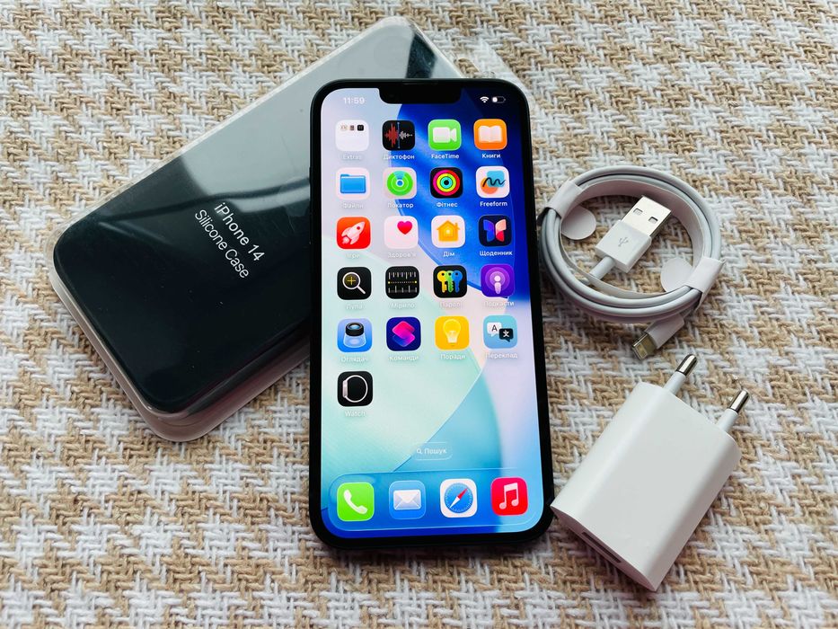 IPHONE 14 128Gb АКБ 100% 54 цикли Black NEVERLOCK mdm ( 66034)