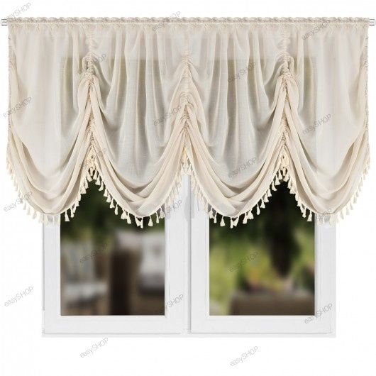 Firana boho beżowa 150x400