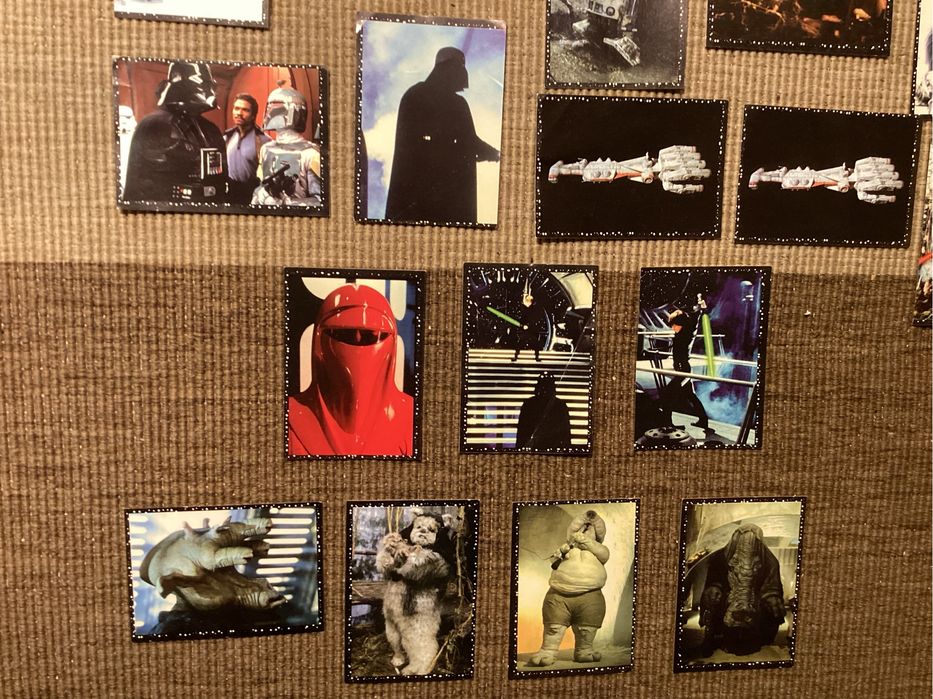 Cromos Star Wars de 1997. Entre os 22 inclui 4 do poster