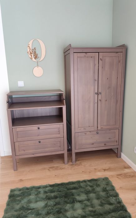 Meble dziecięce IKEA Sundvik - łóżeczko, szafa, komoda z przewijakiem