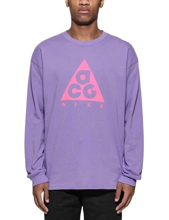 Лонгслів Nike ACG Long Sleeve Logo Tee Beige \ Black - Blue Logo \ Light Purple \ Pink