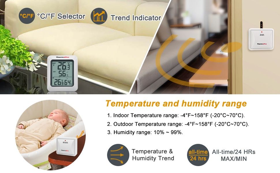 Thermopro Tp60s метеостанція, термометр, гігрометр