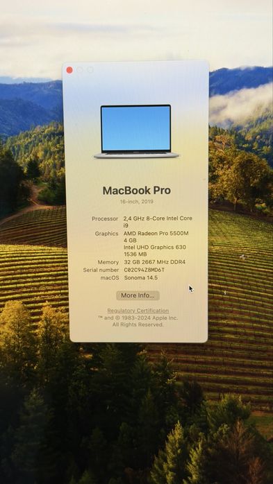 MacBook Pro 16” 2019 i9 32GB Radeon 5500M