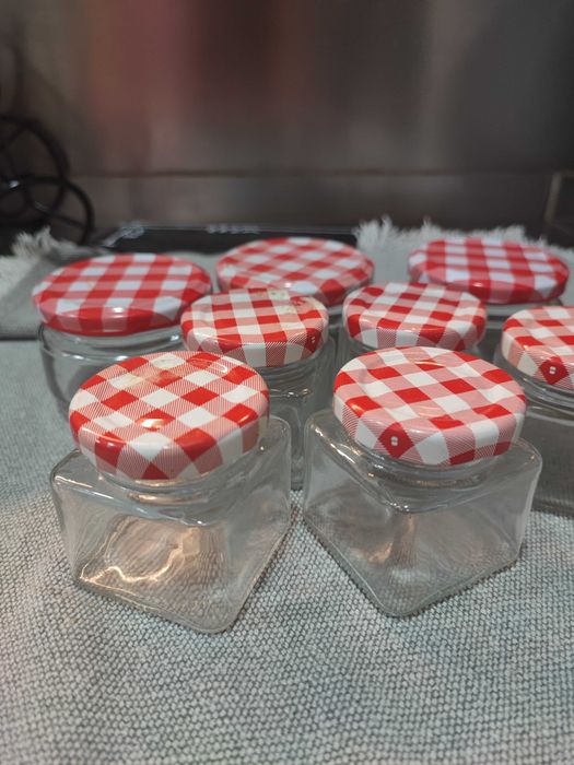 Mini potes de vidro transparente