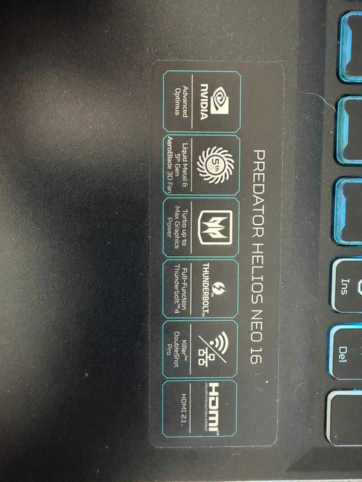 PORTÁTIL GAMING ACER PREDATOR HELIOS NEO 16 Phn16-71-72w6 I7-13650hx 16gb 512gb Ssd Rtx 4060 Windows 11 Home Tela 16 Wuxga
