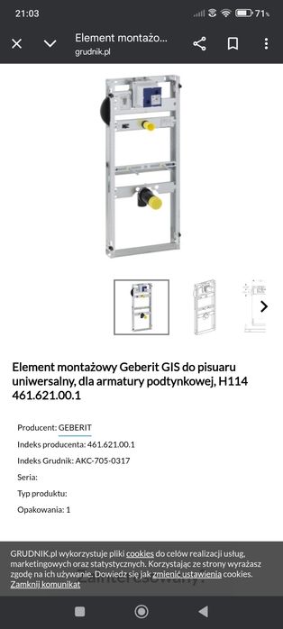 Geberit gis element montażowy 461.621.00.1