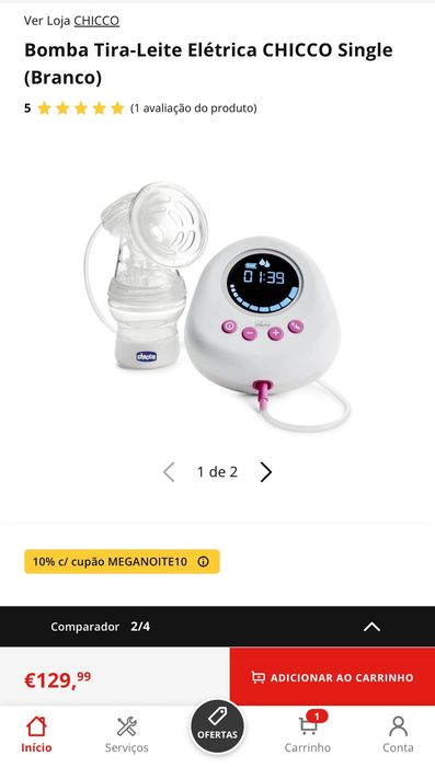 Bomba tira leite elétrica Chicco