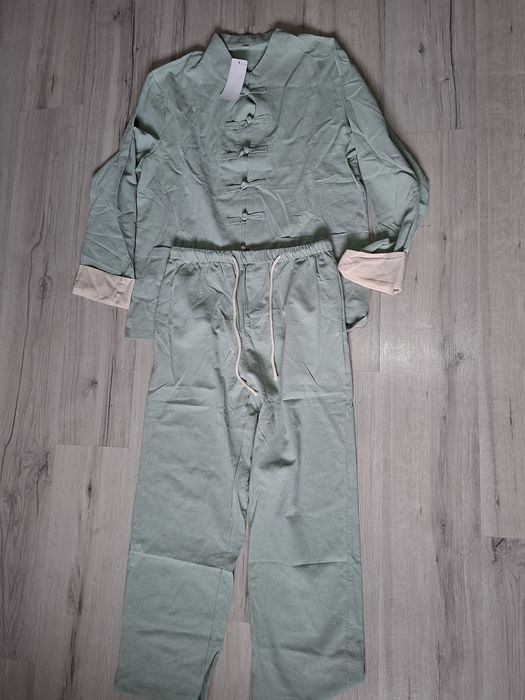 Miętowe kimono zestaw, koszula kimono 3XL