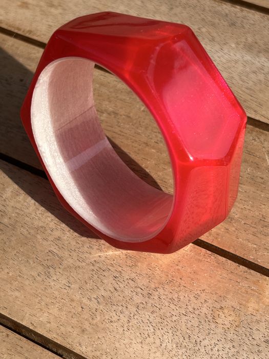 Oryginalna bransoletka Malinowa Fasetowana Bangle