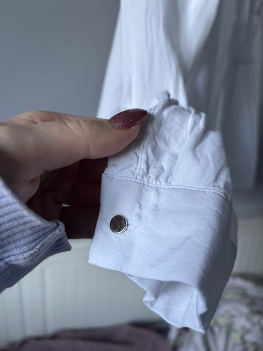 biała koszula 100% wisokoza, elegancka koszula z kołnierzykiem