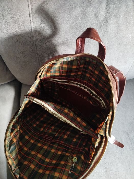 Bolsa Mochila de Couro Marrom
