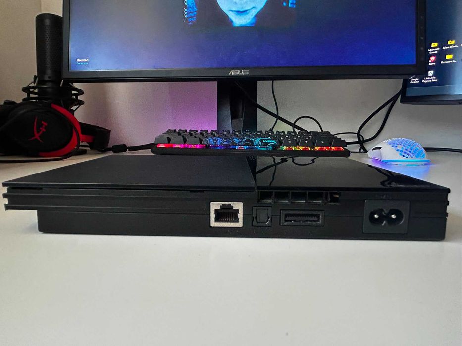 Playstation 2 Slim (com cabos originais) + Comando Original + Hugo Troll Race