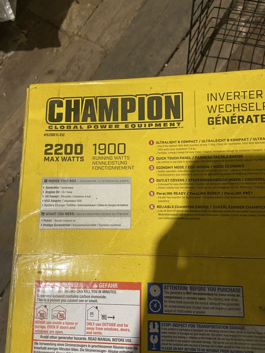 Генератор Инверторный Champion 2,2 кВт. Новый.