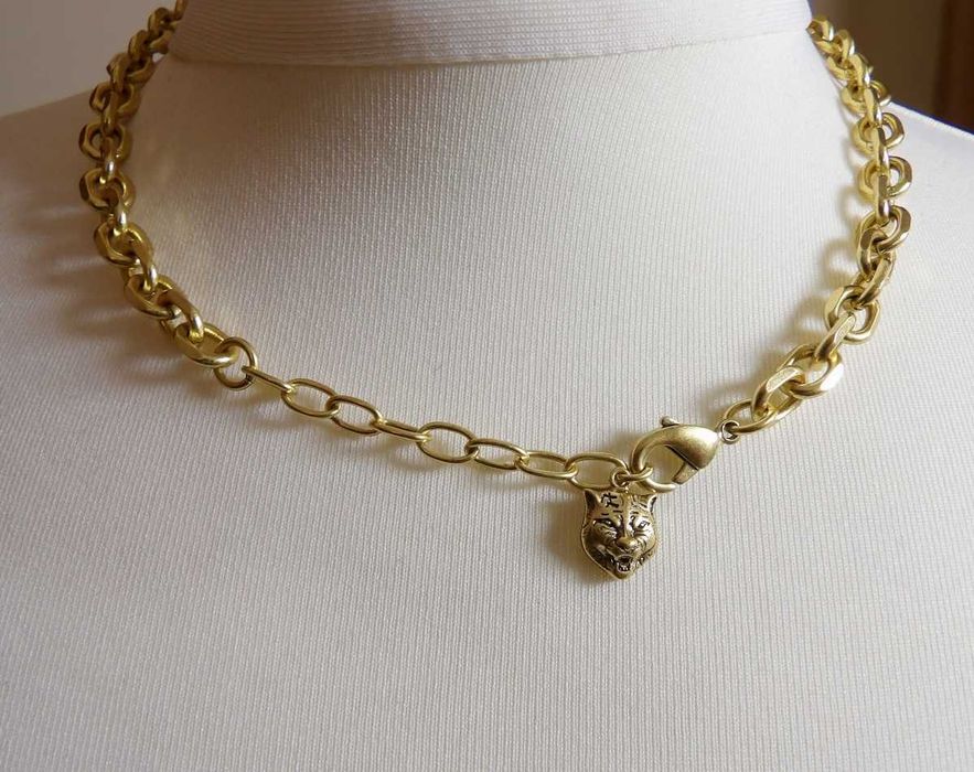 Gucci Double G Brass Gold Necklace naszyjnik