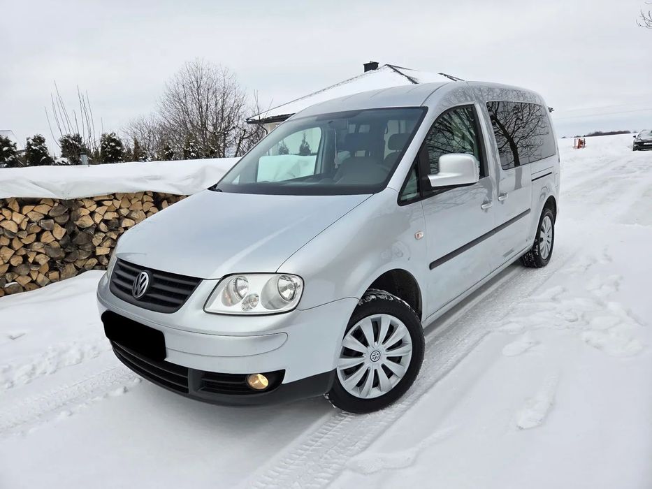 Volkswagen Caddy MAXI, LIFT,1.9TDi, 5Os + Paka, 2 x Koła, Klimatronic, Serwis, Zamiana!