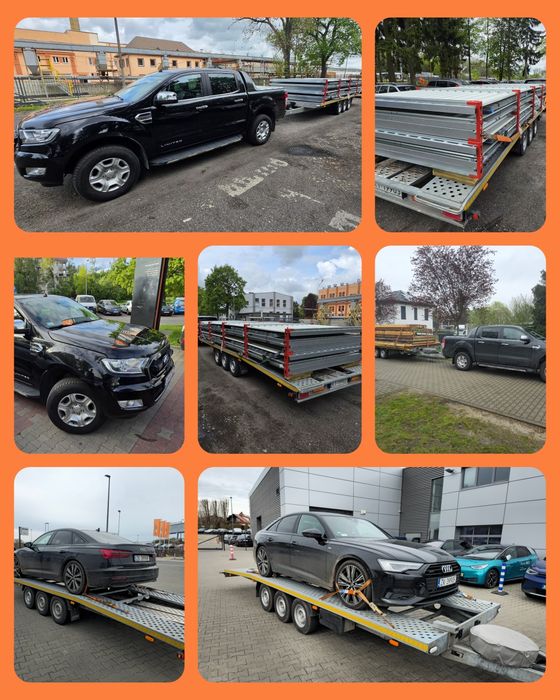 Wynajem lawety Gorzów | Laweta 6,5 m 3,5 t DMC | Sama lub z Fordem Ranger | Tachograf