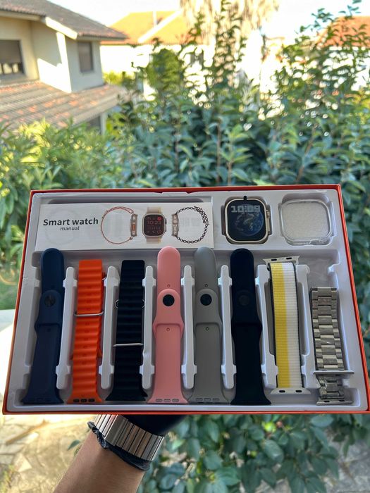 Smart Watch Y80 + 8 Pulseiras