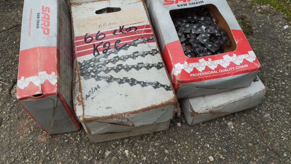 Correntes de motosserra usadas – 66 e 45 elos