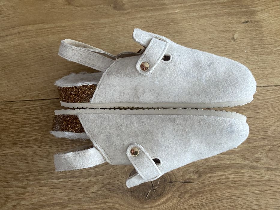 Chodaki 35 mule jak ugg Filc kremowe UK 3