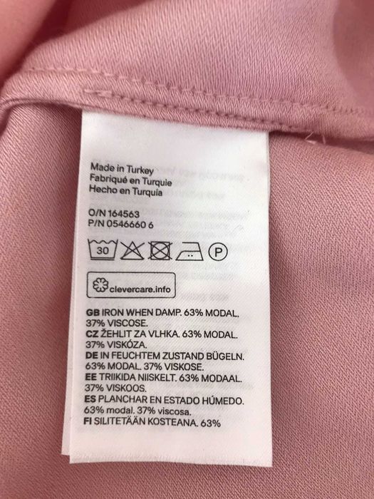 Różowa modalowa wiskozowa bluzka damska H&M 34 6  XS 160 80A vintage