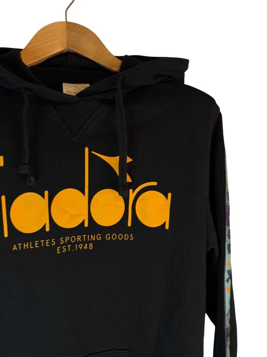 Bluza z kapturem diadora czarna duże logo m