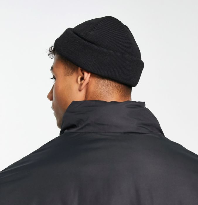 ASOS nowe 2 czapki mini fisherman beanie czarny szary melanż 2 set autumn winter jesień zima