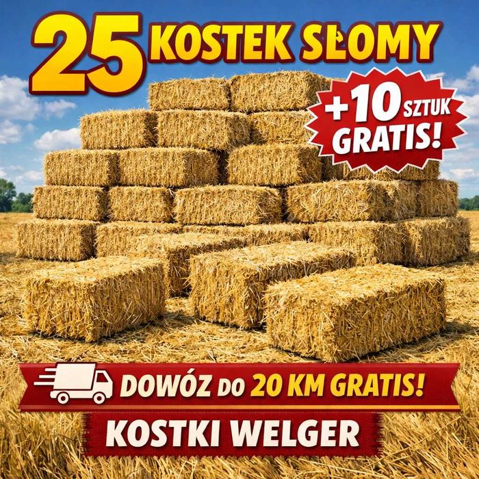 Promocja MARZEC Słoma w kostkach 25+10 GRATIS |Transport gratis