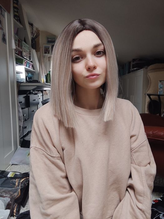 Peruka bob WIG ombre sombre blond brąz jakość