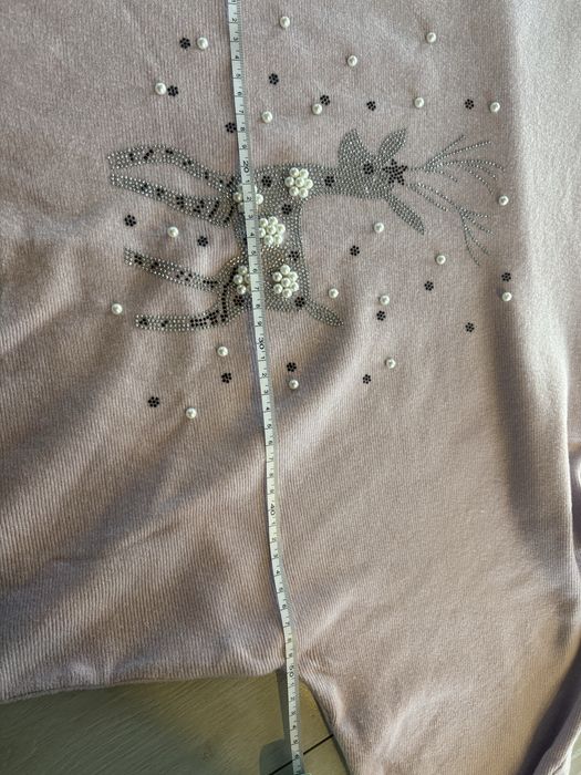 Sweter oversize pudrowy róż swiateczny elegancki tenifer