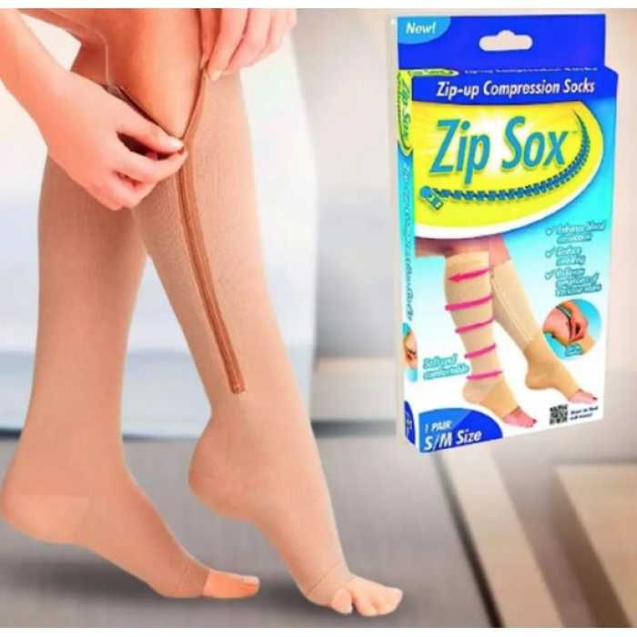 Компрессионные гольфы Zip Sox, носки от варикоза, зип сокс, S/M, L/XL