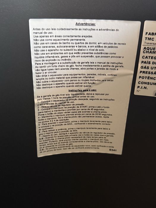 Aquecedor a Gás com bilha incluída