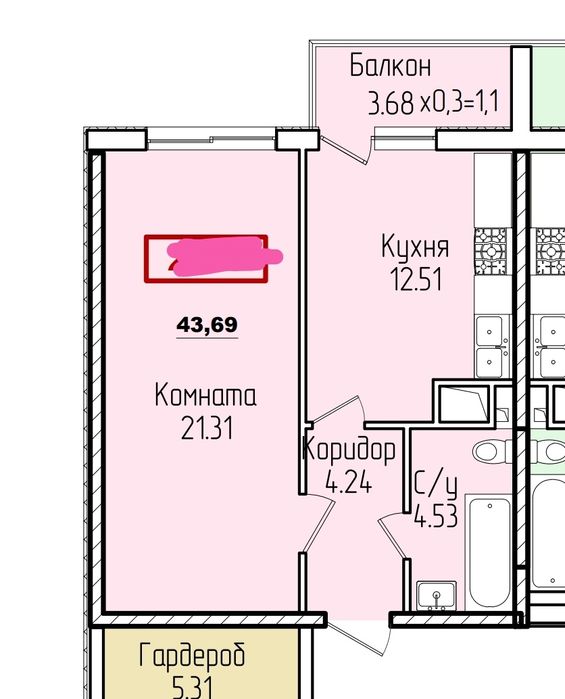 1-комнатная квартира по адресу ул. Аркадийское плато (площадь 45 м²) - Atlanta.ua - фото 8