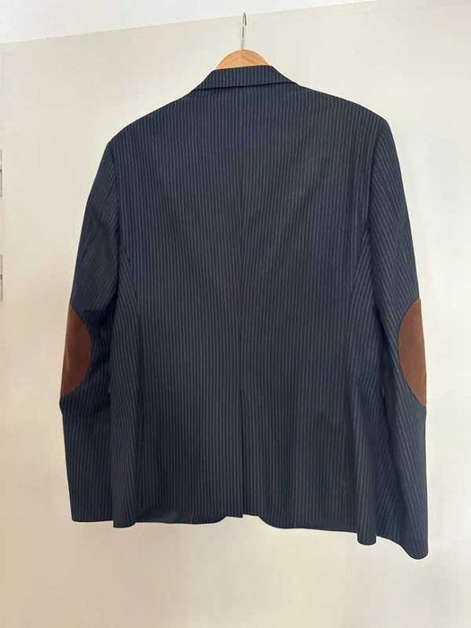 Blazer azul-marinho listrado