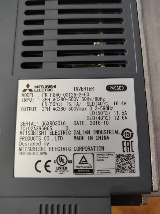 Falownik Mitsubishi Electric FR-A840_00126_2_60 2.2-5.5kW 3x380-500V