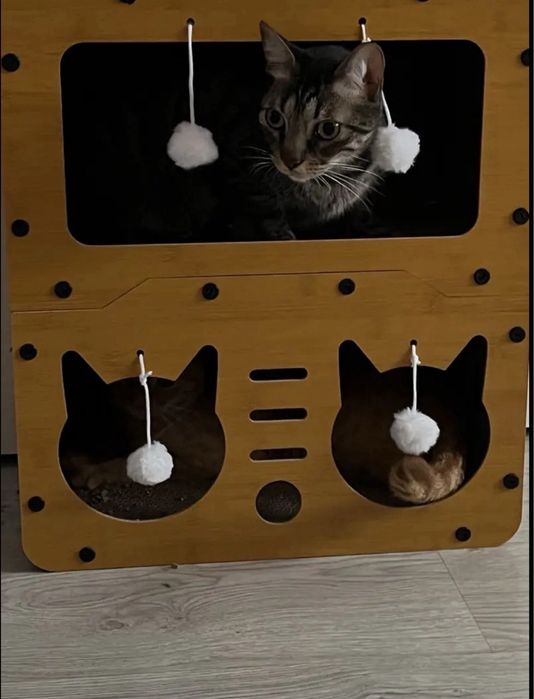 Когтеточка кошачий домик игровая 2 этажа