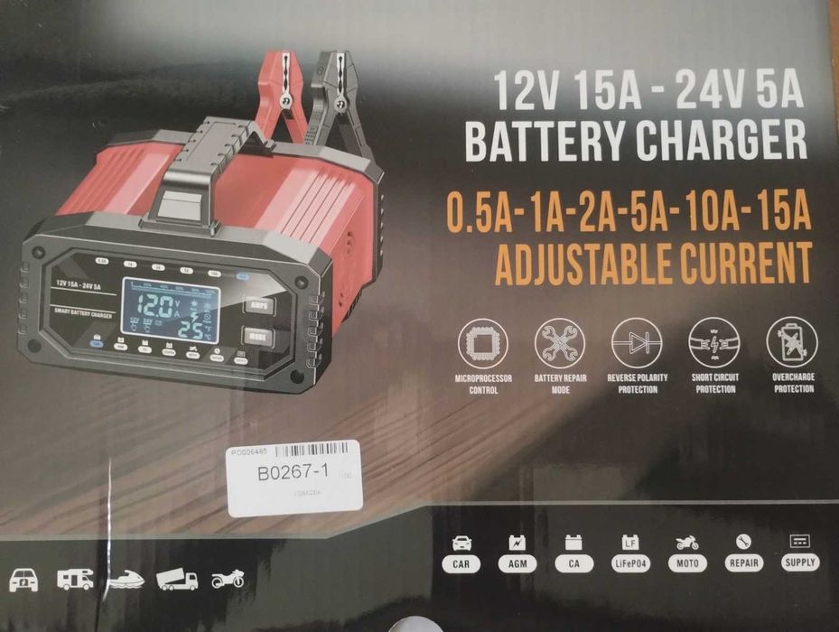 Зарядний пристрій FOXSUR FAC-150 12V/15A, 24V/5A, LiFePO4, AGM, GEL