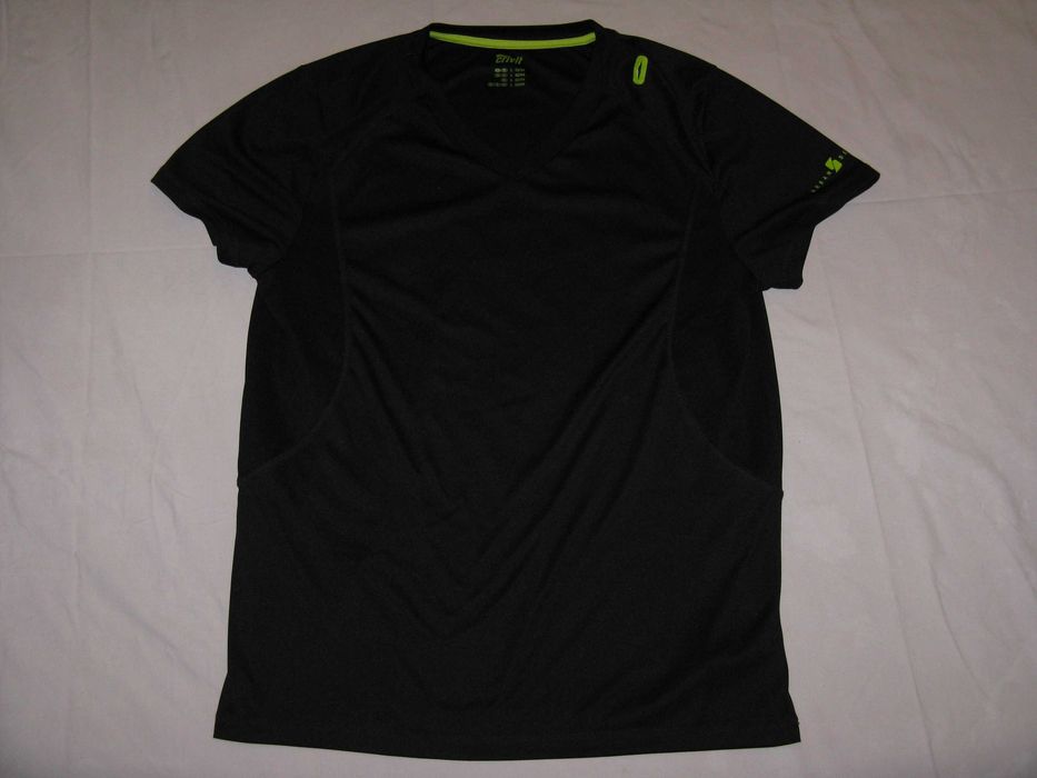 t-shirt koszulka sportowa bieganie Crivit czarna poliester 52 54 L