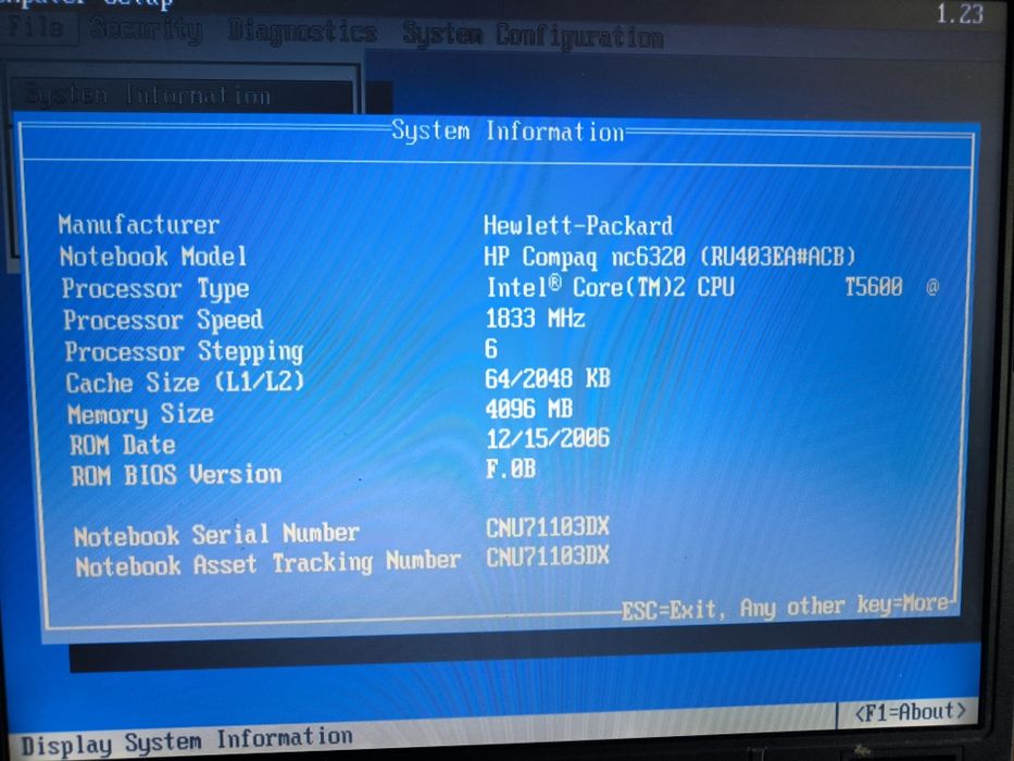 Ноутбук HP Compaq nc6320