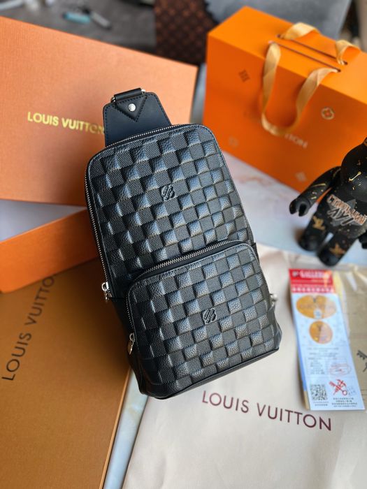 Чоловіча сумка слінг Louis Vuitton Sling bag avenue чорна луи витон