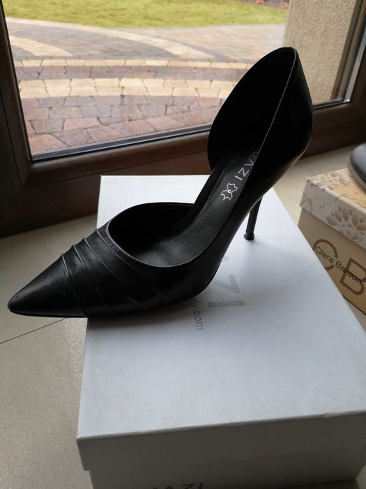 Szpilki czarne Quazi 39 skora