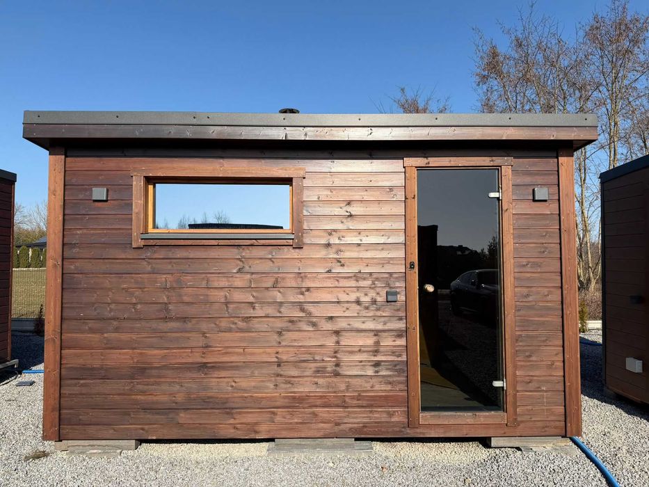 Sauna Ogrodowa z Przedsionkiem SPA Piec na drewno Harvia Cała Polska