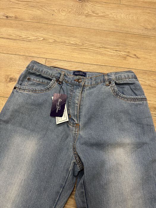 Nowe niebieskie bawełna dzwony jeansy szerokie nogawki M Union Blues