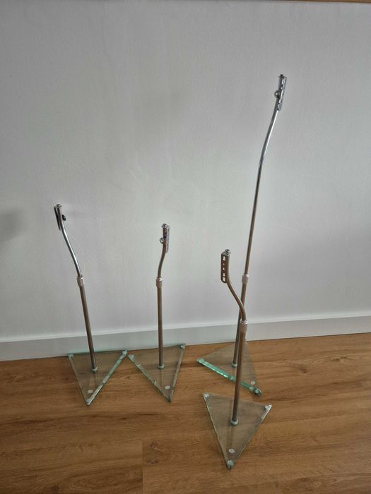 4 suportes colunas com base em vidro temperado (B Tech)