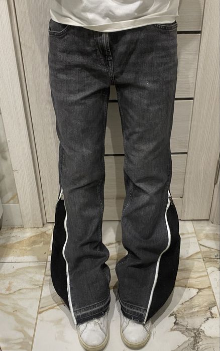 Flared zip jeans , фларед джинси